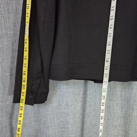 TALBOTS Short Military Style Jacket Size 8 Nehru Collar Fine Wool - Picture 6 of 11